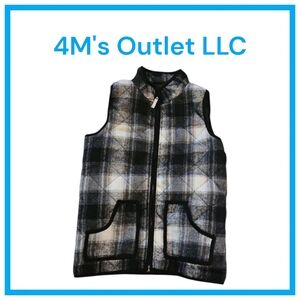 Girls Puffer Lightweight Plaid Quilted Vest Girls puffer